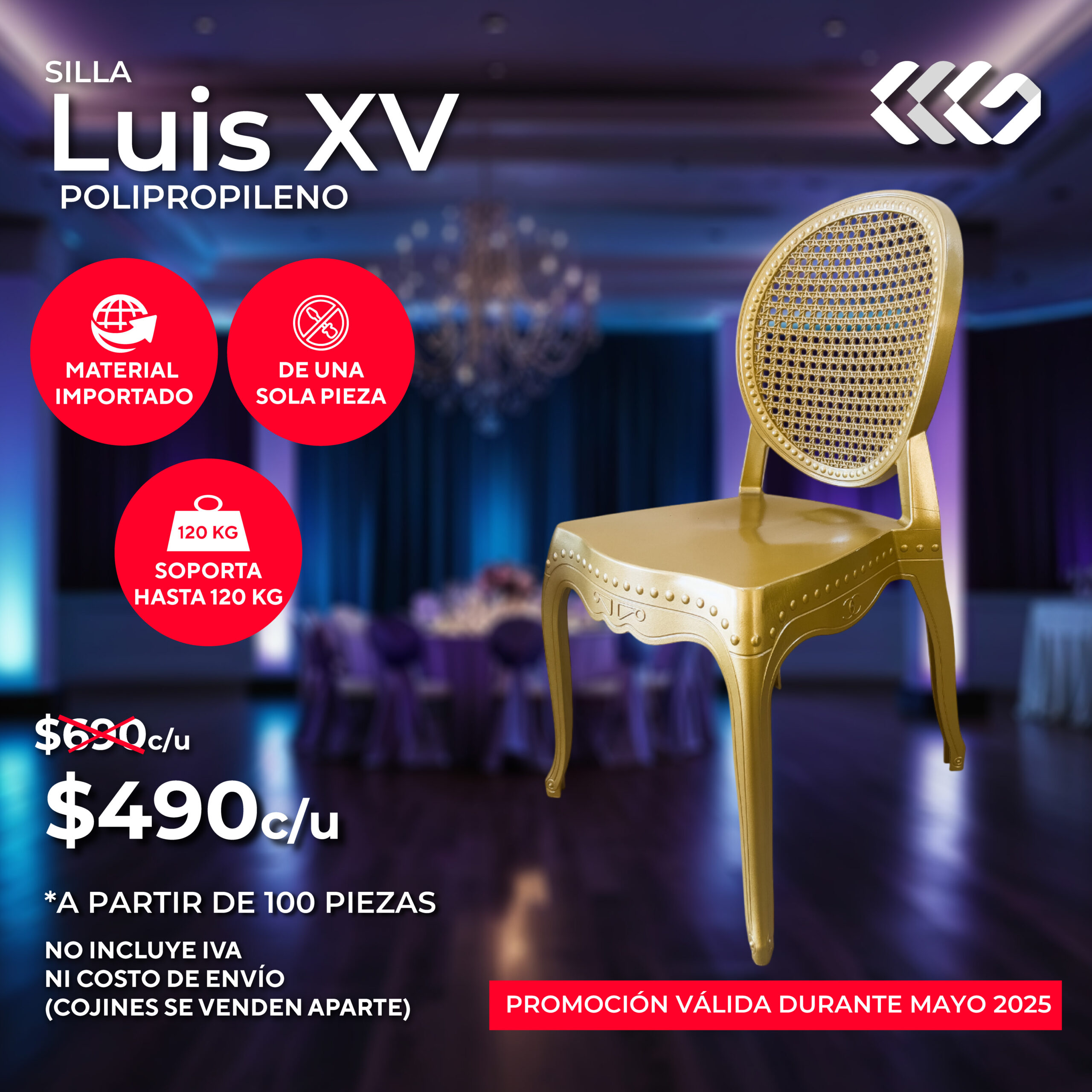 Silla Luis XV polipropileno