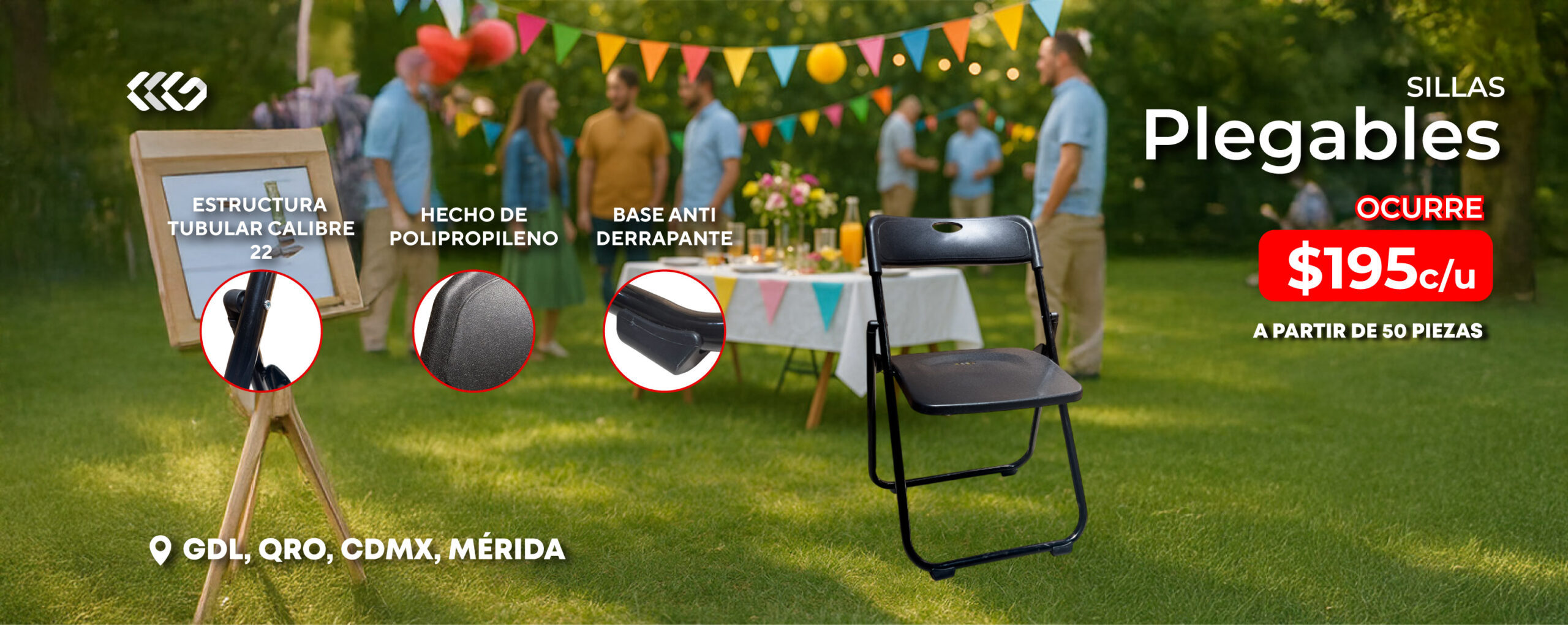 Sillas negras plegables
