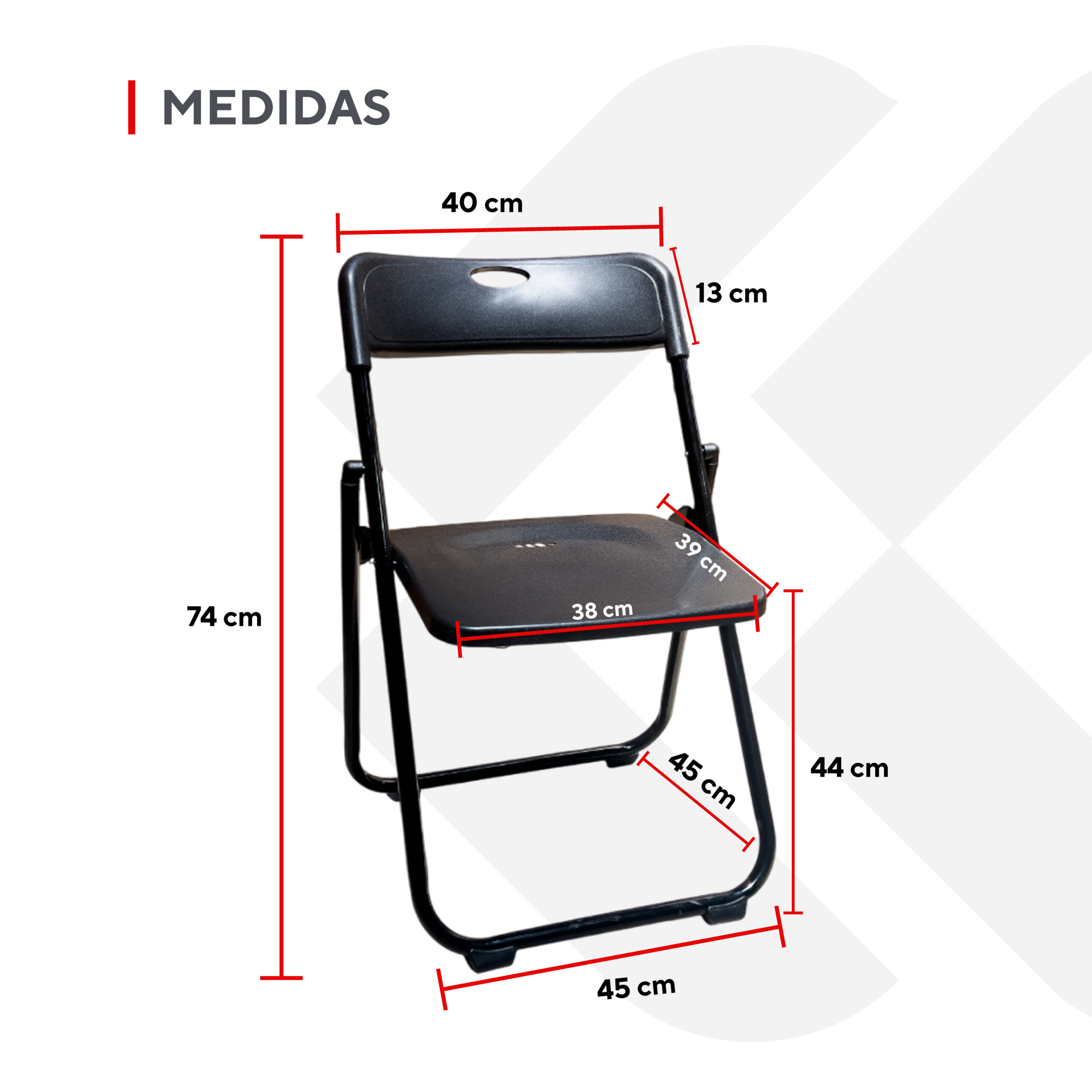 Silla plegable económica medidas