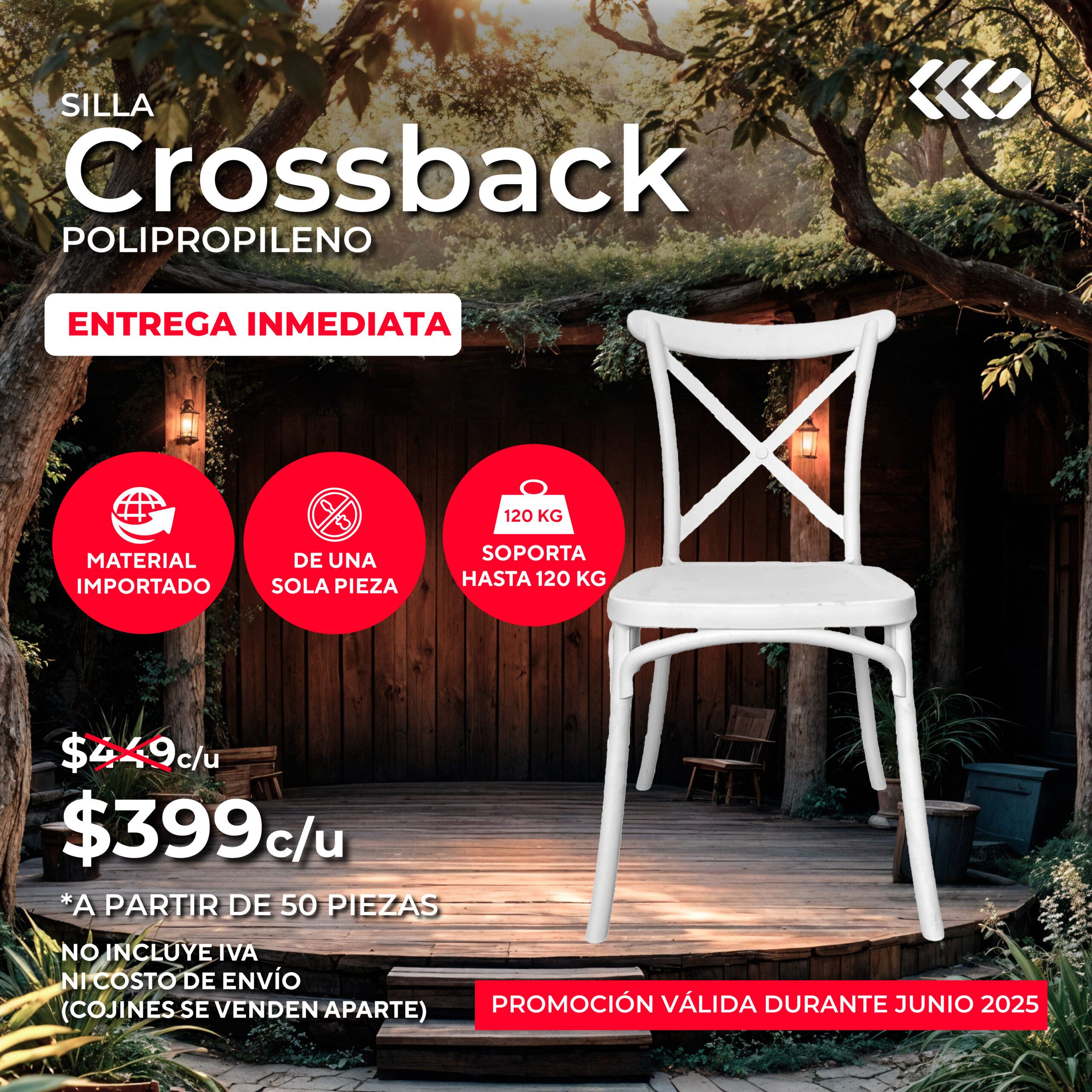 Sillas crossback Polipropileno