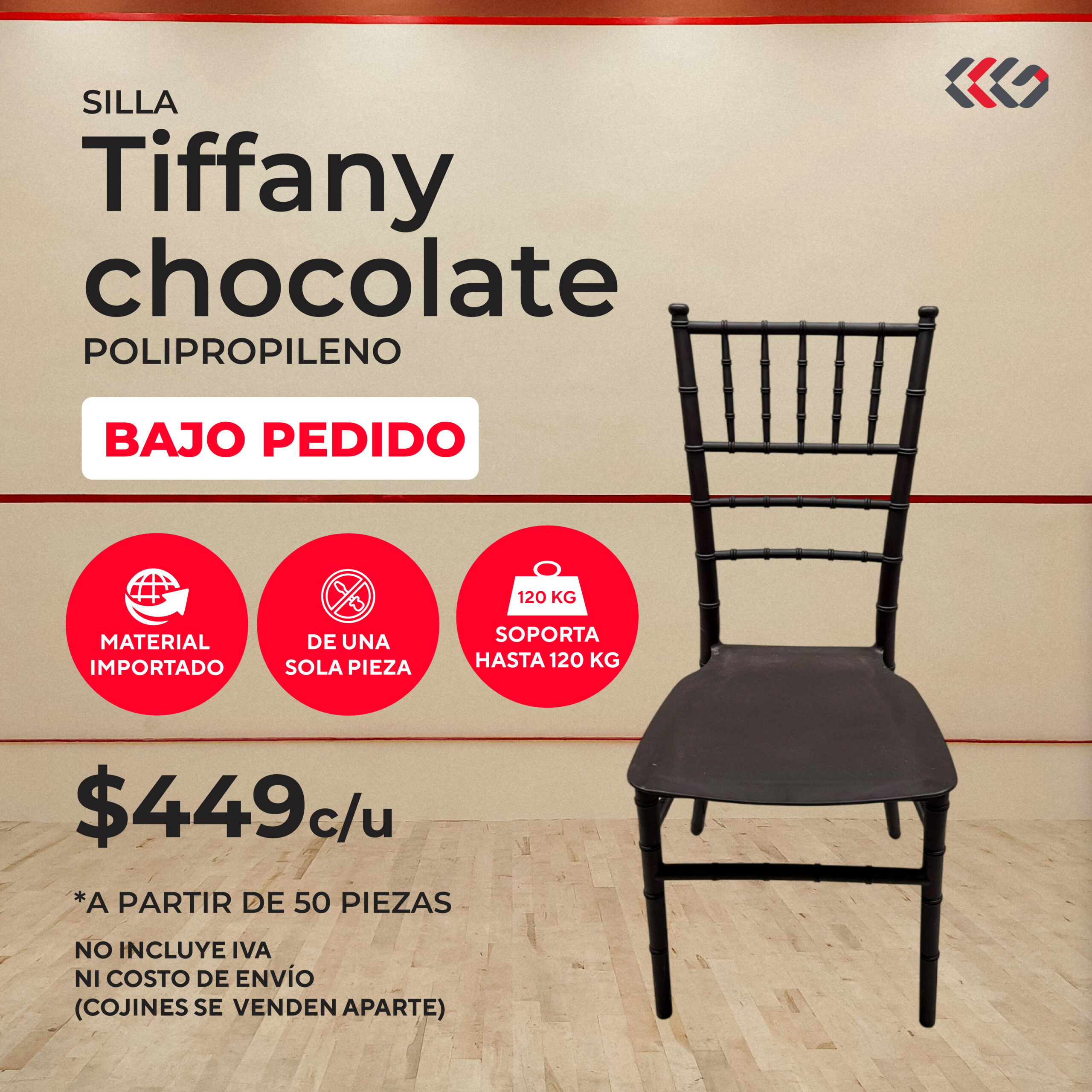 Silla tiffany chocolate mayoreo