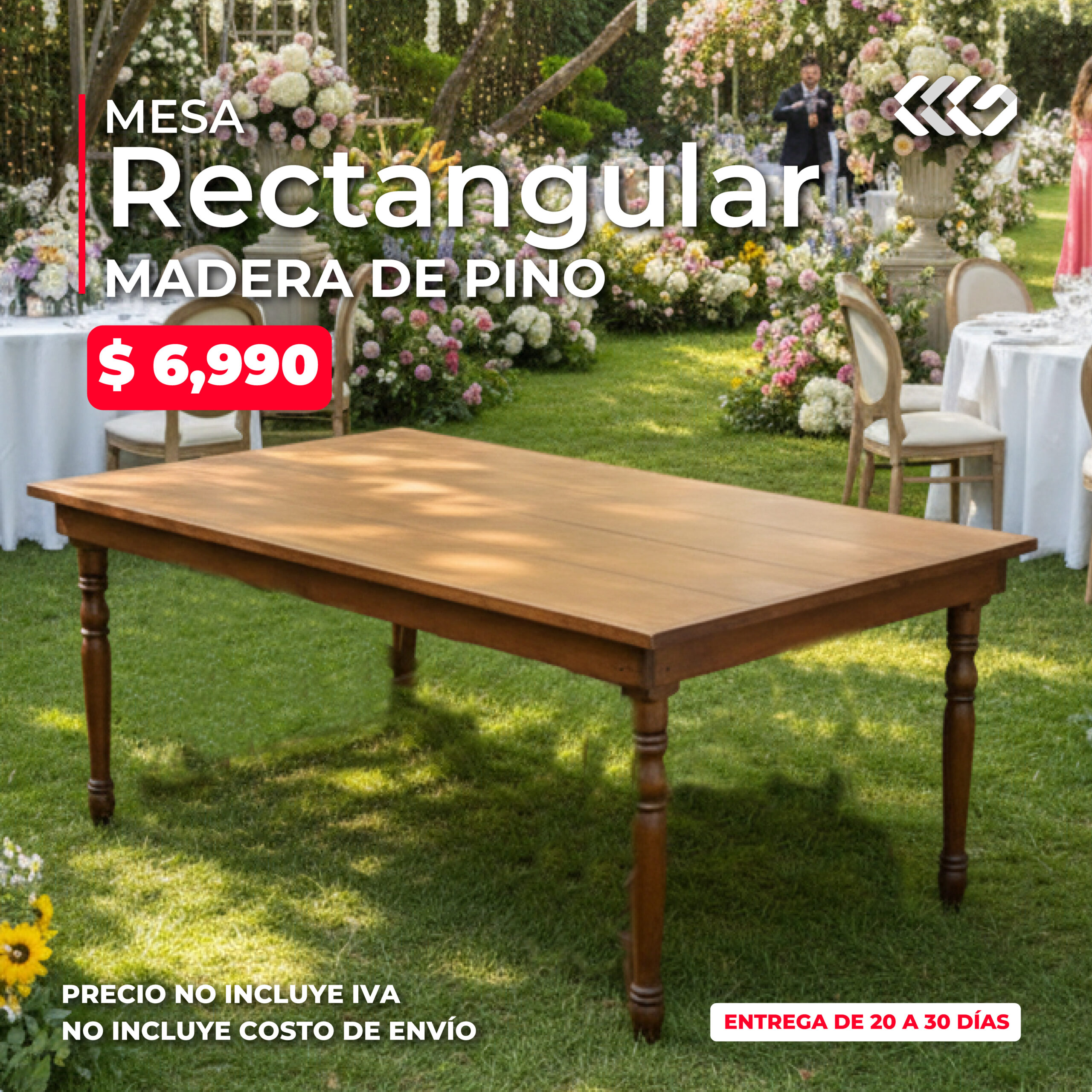 MESA DE MADERA DE PINO