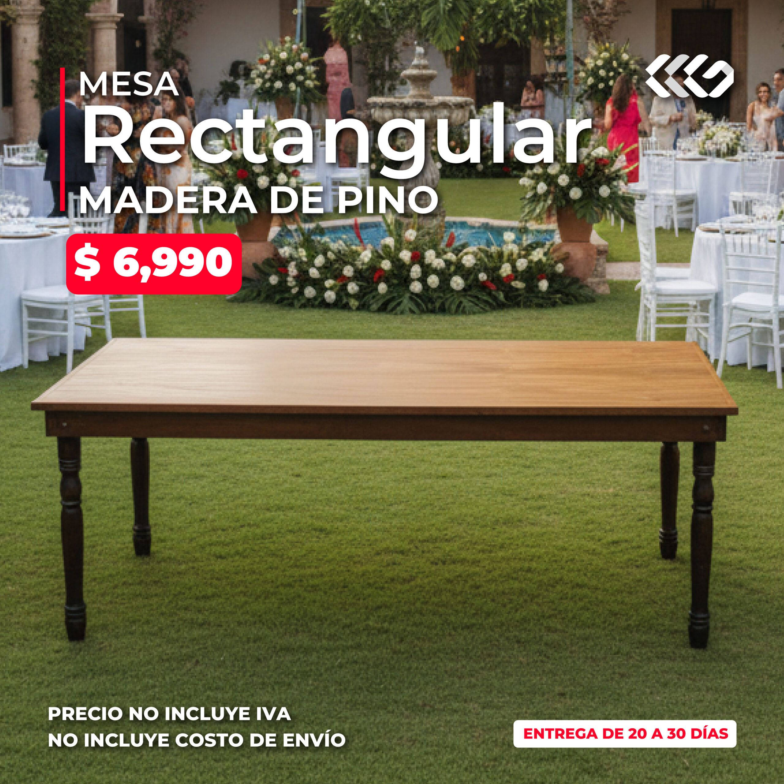 MESA DE MADERA PARA EVENTOS