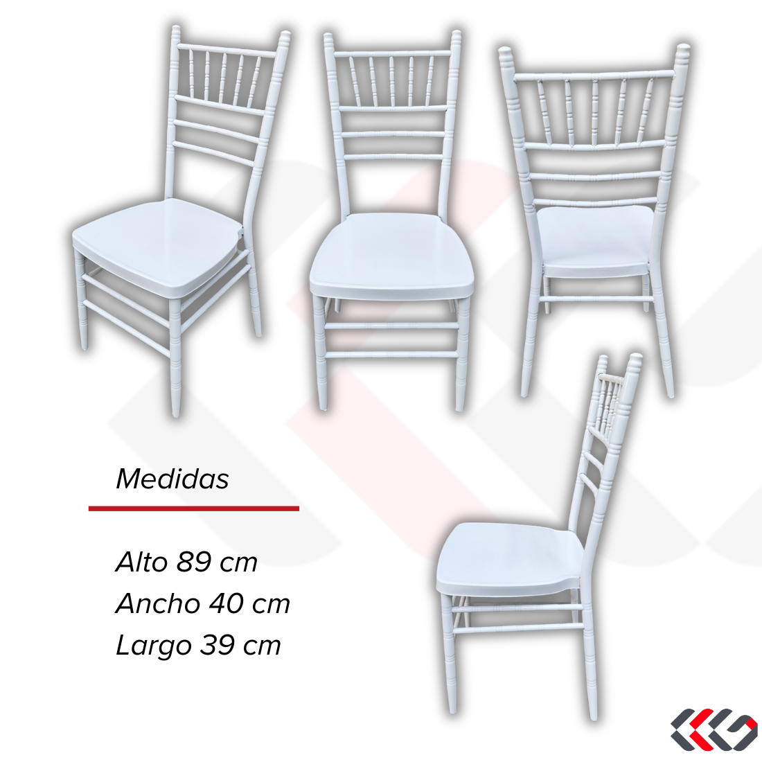SILLA TIFFANY METÁLICA MEDIDAS